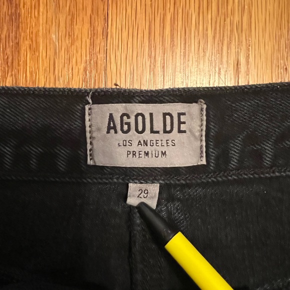 AGOLDE Quinn High Rise Denim Skirt - Black - Size 29 - Picture 3 of 4